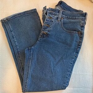J. Crew Mid Rise Flair Crop Blue Jeans size 27